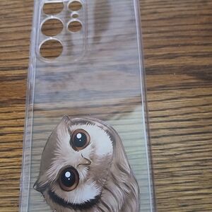 Gray and Brown Owl Design Phone Case For Galaxy S24 .. 6.8inch